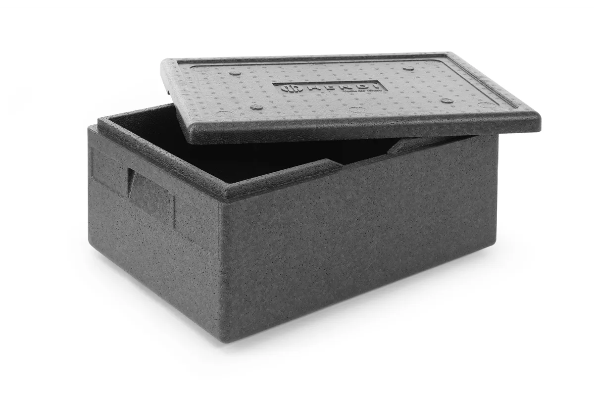 Pojemnik termoizolacyjny z piocelanu, Kitchen Line, 40l, GN 1/1, 40L, czarny, 600x400x283mm Hendi 707746