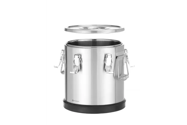 Termos ze stali nierdzewnej do transportu żywności, Kitchen Line, 15l, 15L, srebrny, ⌀300x340mm Hendi 707487
