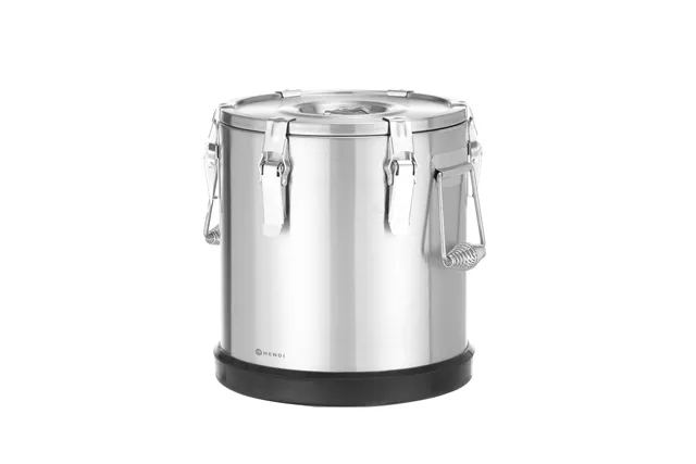 Termos ze stali nierdzewnej do transportu żywności, Kitchen Line, 15l, 15L, srebrny, ⌀300x340mm Hendi 707487