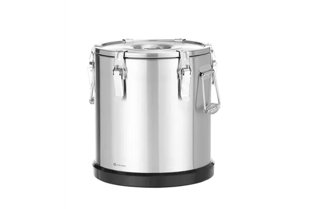 Termos ze stali nierdzewnej do transportu żywności, Kitchen Line, 22l, 22L, srebrny, ⌀330x370mm Hendi 707494
