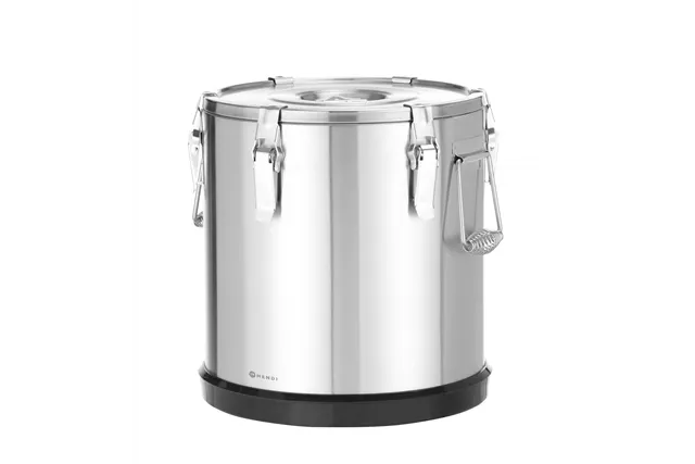 Termos ze stali nierdzewnej do transportu żywności, Kitchen Line, 25l, 25L, srebrny, ⌀350x385mm Hendi 707531