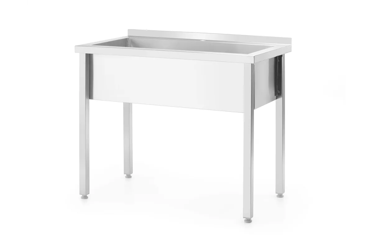 Stół z basenem 1-komorowym bez maskownicy – skręcany, głębokość 600 mm, Budget Line, 800x600x850mm Hendi 811009