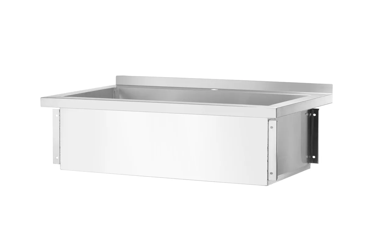 Stół z basenem 1-komorowym bez maskownicy – skręcany, głębokość 600 mm, Budget Line, 800x600x850mm Hendi 811009