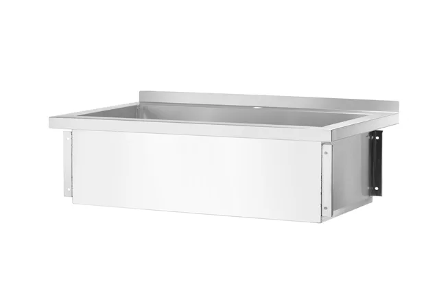 Stół z basenem 1-komorowym bez maskownicy – skręcany, głębokość 600 mm, Budget Line, 800x600x850mm Hendi 811009