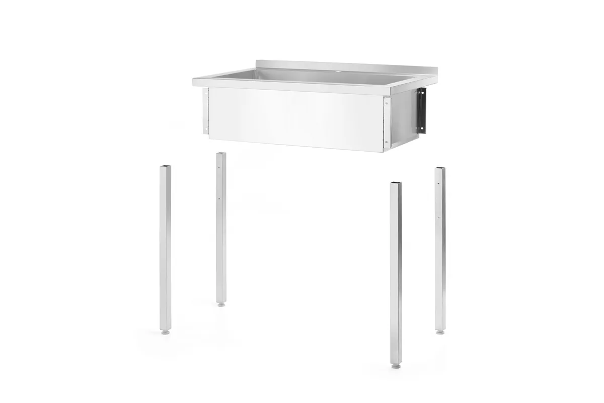 Stół z basenem 1-komorowym bez maskownicy – skręcany, głębokość 600 mm, Budget Line, 1000x600x850mm Hendi 811023