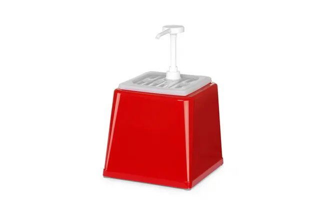 Pojemnik do sosów z pompką, 2,5L, czerwony, 230x210x327mm Hendi 203521