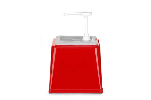 Pojemnik do sosów z pompką, 2,5L, czerwony, 230x210x327mm Hendi 203521