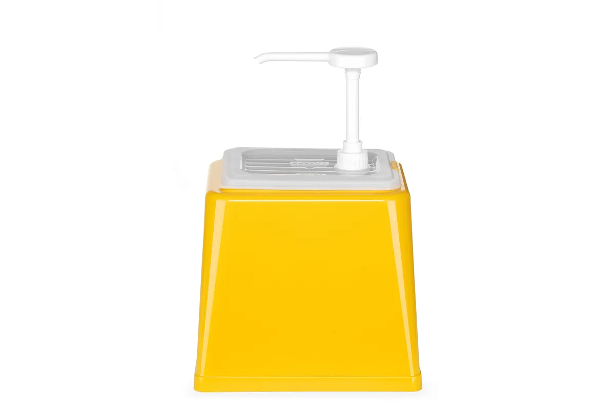 Pojemnik do sosów z pompką, 2,5L, żółty, 230x210x327mm Hendi 203538