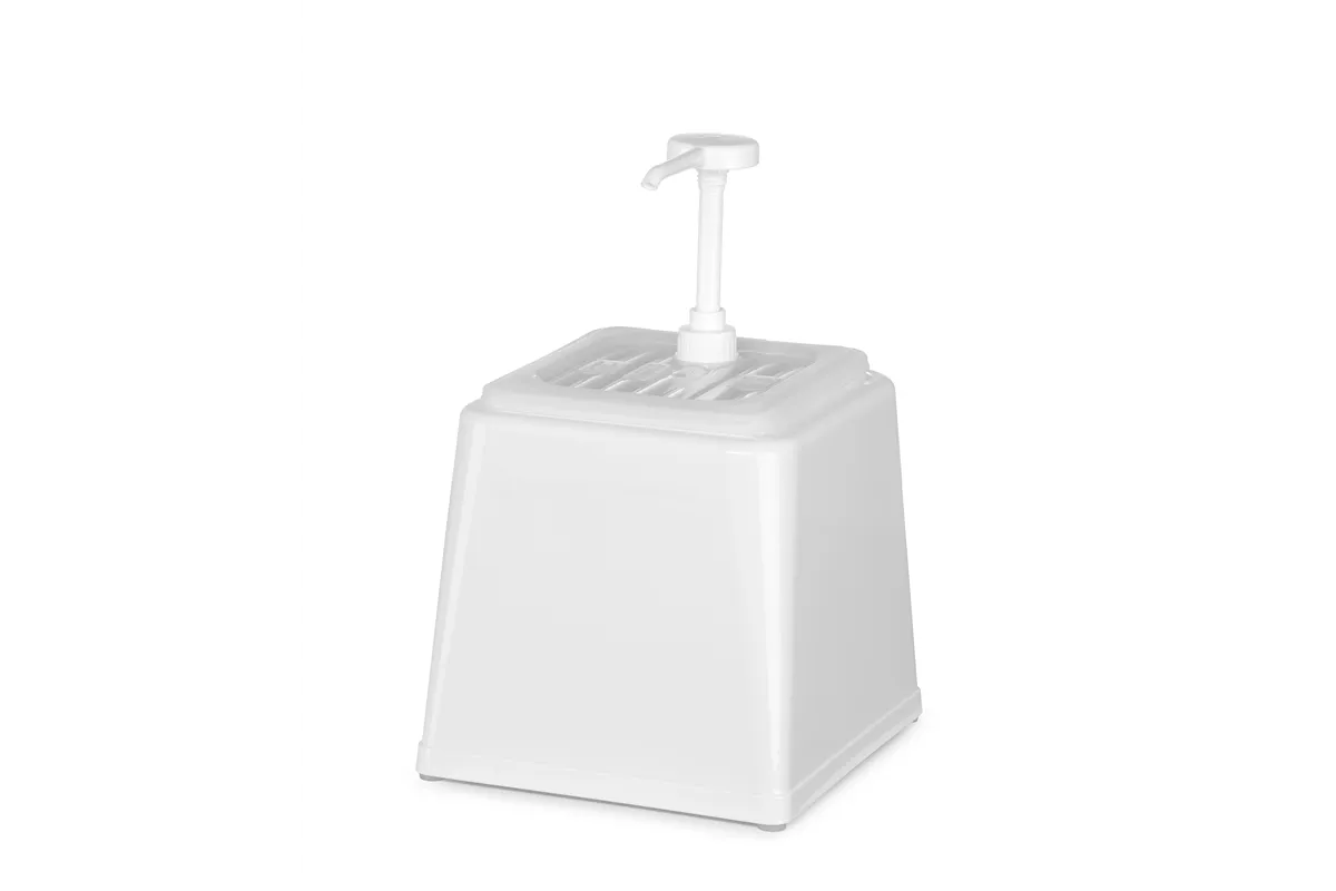 Pojemnik do sosów z pompką, 2,5L, biały, 230x210x327mm Hendi 203545