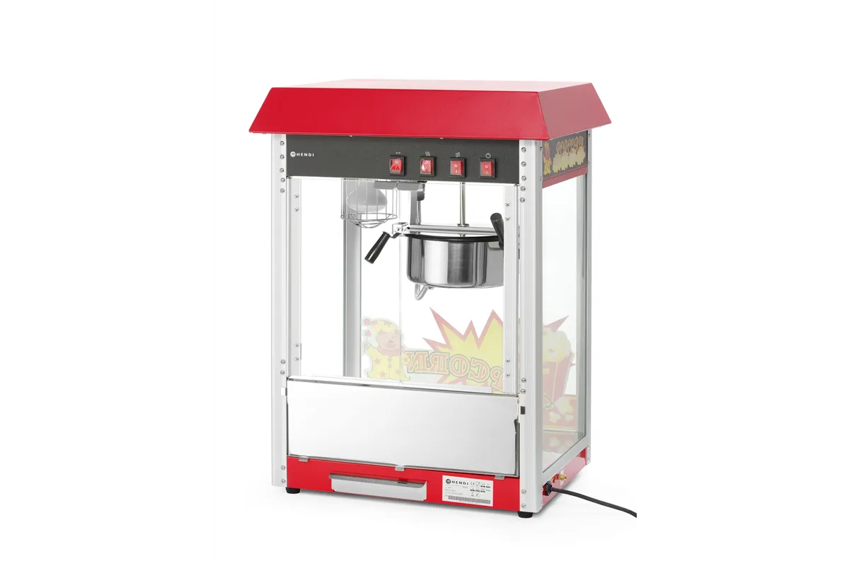 Urządzenie do popcornu, czerwony, 230V/1500W, 574x420x778mm Hendi 282748