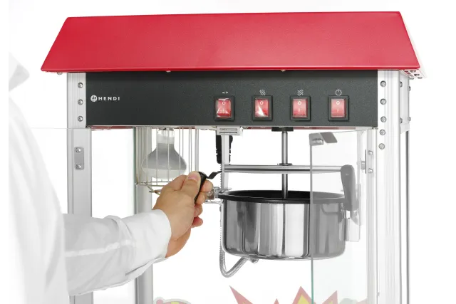 Urządzenie do popcornu, czerwony, 230V/1500W, 574x420x778mm Hendi 282748