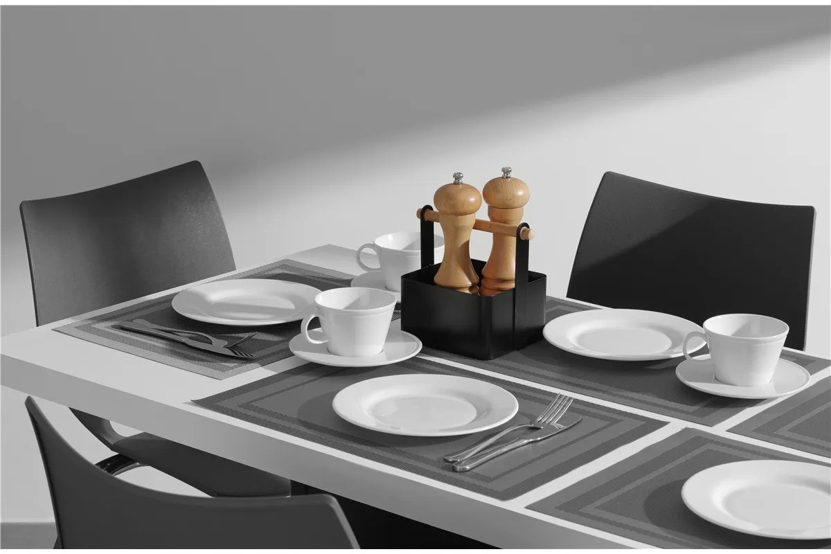 Podkładka na stół, ramka – zestaw, grafitowy, 6 szt., 450x300mm Hendi 597880