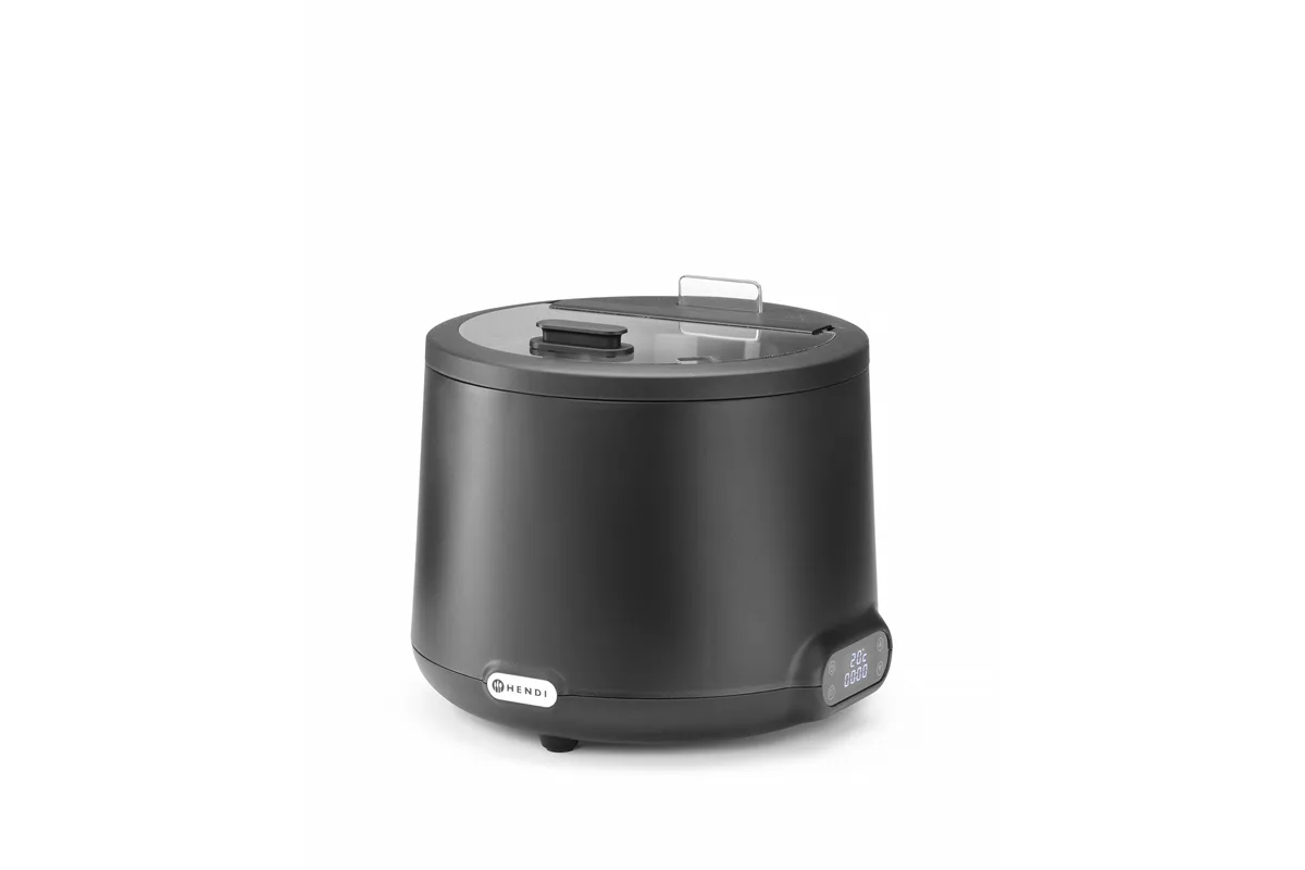 Kociołek do zupy UNIQ, 8L, czarny, 220-240V/500W, ⌀365x325mm Hendi 860526