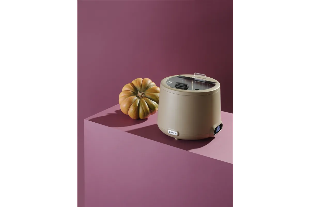 Kociołek do zupy UNIQ, 8L, beżowy, 220-240V/500W, ⌀365x325mm Hendi 860557