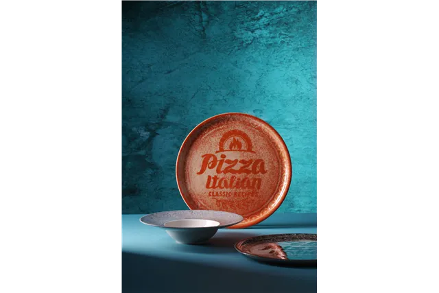 Talerz do pizzy Recipe Collection Brick Red, czerwony, ⌀310mm Hendi 768778