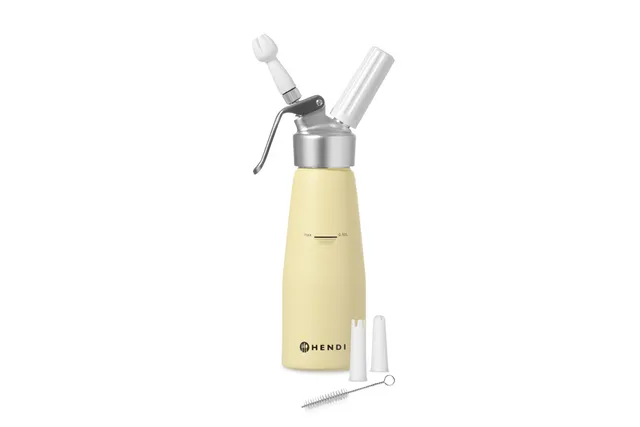 Syfon do bitej śmietany, 0,5L, Pastelowy żółty, ⌀80x260mm Hendi 975855