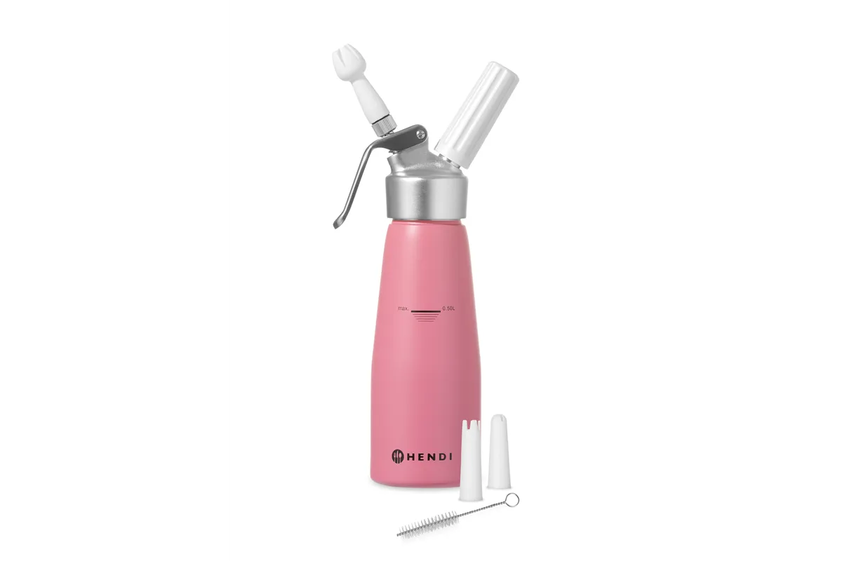 Syfon do bitej śmietany, 0,5L, Pastelowy różowy, ⌀80x260mm Hendi 975886
