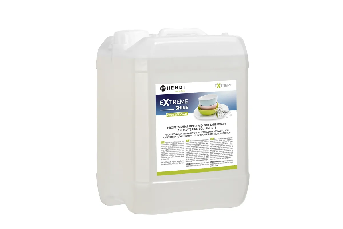 Extreme Shine  preparat do płukania o właściwościach nabłyszczających do naczyń i urządzeń gastronomicznych 10 l Hendi 975015