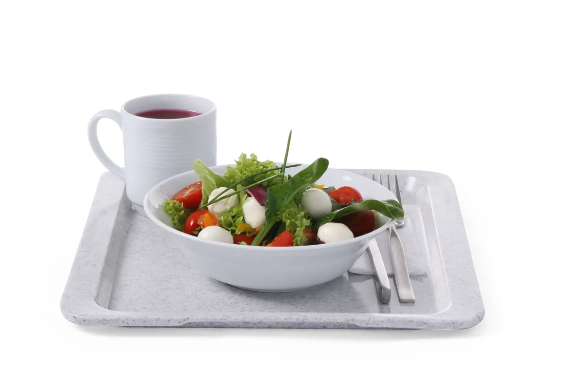 Taca poliestrowa do restauracji samoobsługowych, GN 1/2, grafitowy, 325x265mm, Prostokątny AmerBox 876602