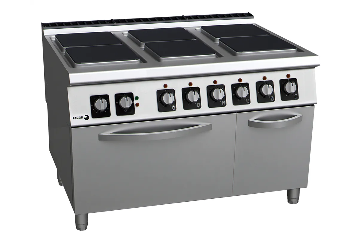 Kuchnia elektryczna z piekarnikiem 6 płyt 1200x930x850 mm 30kW/400V Fagor C-E961