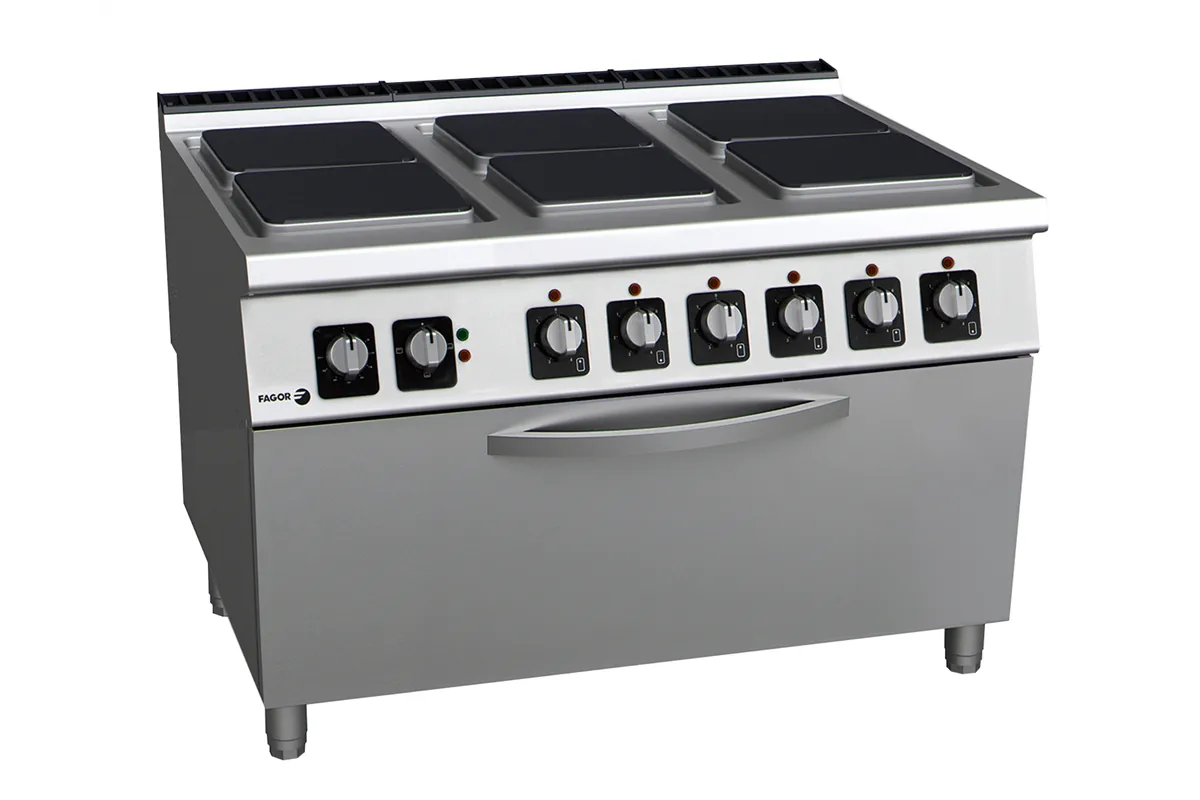 Kuchnia elektryczna z piekarnikiem 6 płyt 1200x930x850 mm 36kW/400V Fagor C-E961 OP