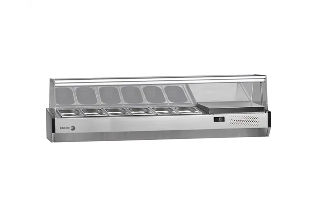 Nadstawka chłodnicza na pojemniki 6x1/3GN, ze szklaną osłoną 1492x396x450 mm Fagor SP-2B GN 1/3