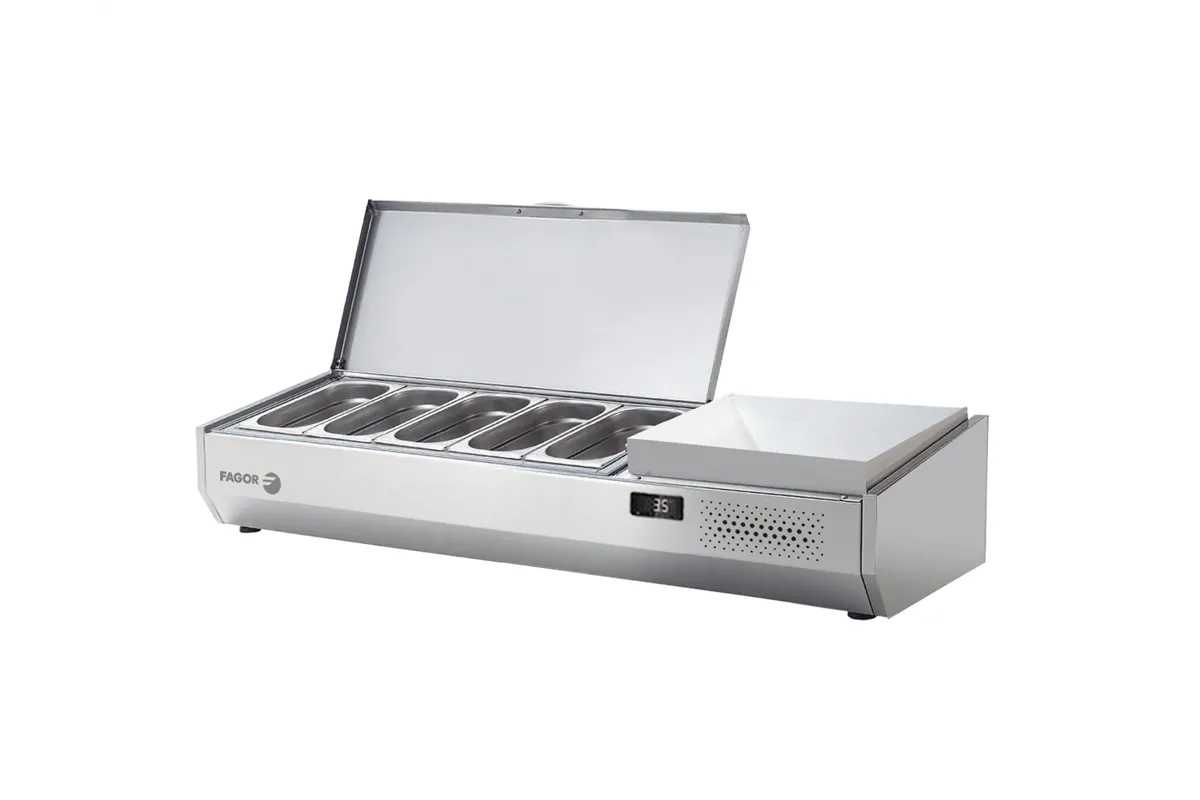 Nadstawka chłodnicza na pojemniki 5x1/4GN, z osłoną ze stali nierdzewnej 1342x336x250 mm Fagor SPT-2G