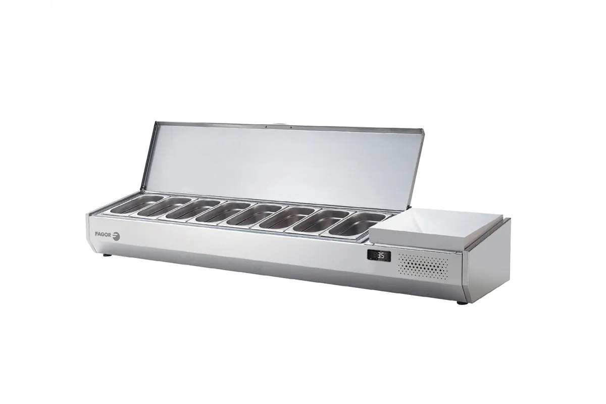 Nadstawka chłodnicza na pojemniki 8x1/4GN, z osłoną ze stali nierdzewnej 1792x336x250 mm Fagor SPT-3G