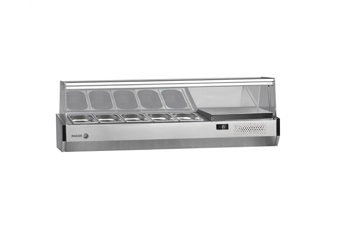 Nadstawka chłodnicza na pojemniki 5x1/4GN, ze szklaną osłoną 1342x336x450 mm Fagor SP-2G