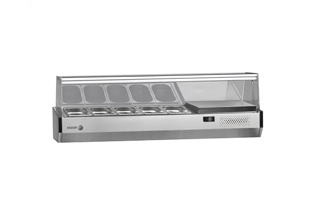 Nadstawka chłodnicza na pojemniki 5x1/4GN, ze szklaną osłoną 1342x336x450 mm Fagor SP-2G