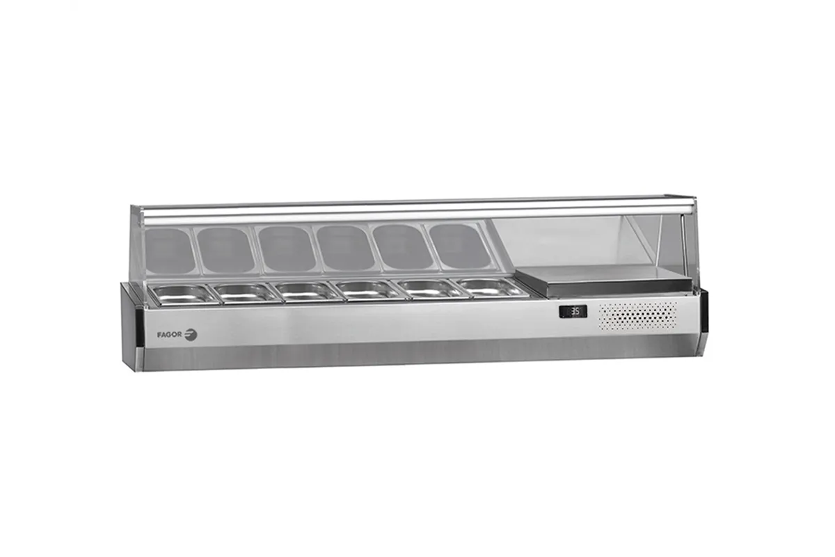 Nadstawka chłodnicza na pojemniki 6x1/4GN, ze szklaną osłoną 1492x336x450 mm Fagor SP-2B