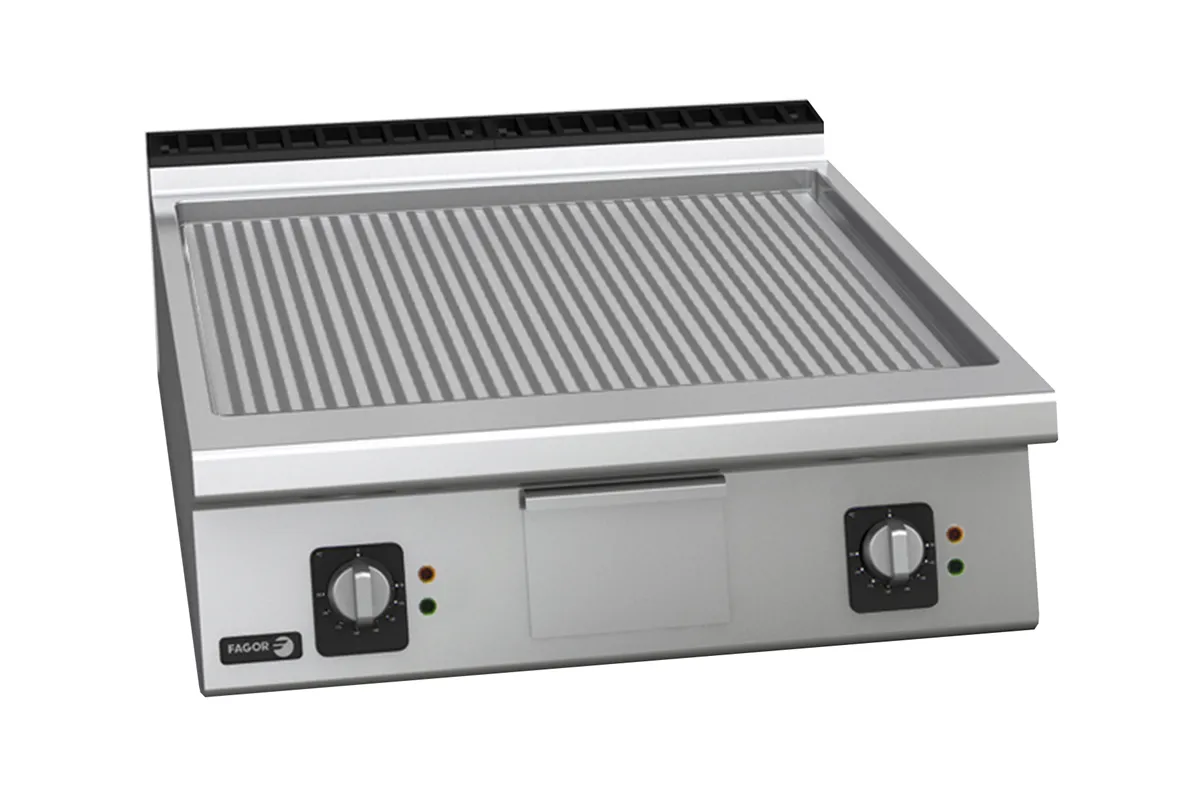 Płyta grillowa CHROMOWA, elektryczna ryflowana 800x930x290mm 15kW 400V Fagor FT-E910 C R