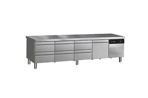 Podstawa chłodnicza z szufladami GN 1/3 i 2/3 2242x700x584mm Fagor CCPB-4G T 