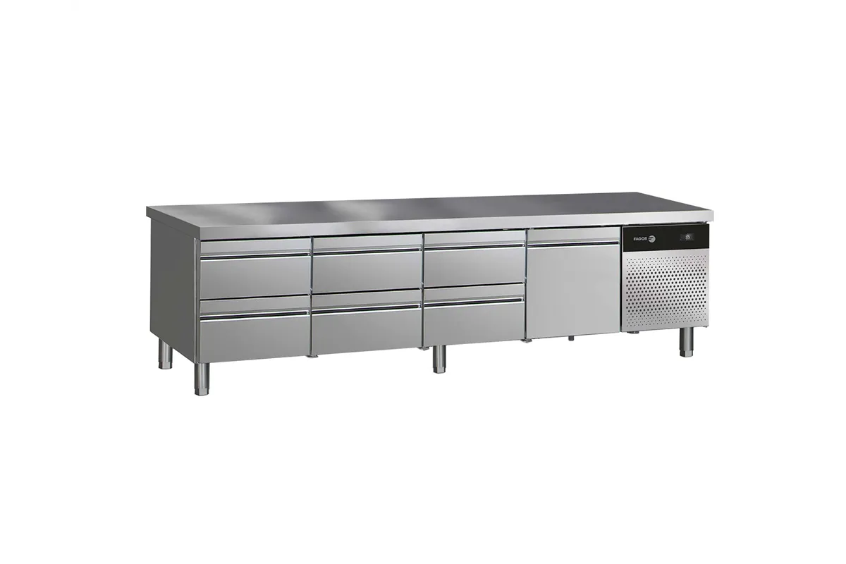 Podstawa chłodnicza z szufladami GN 1/3 i 2/3 2242x700x584mm Fagor CCPB-4G T 