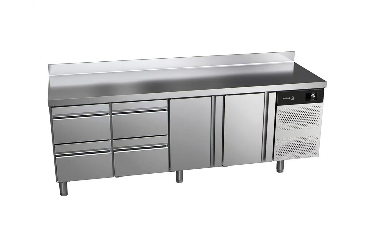Stół chłodniczy ADVANCE z 2 drzwiami i 4 szufladami 549L 2242x700x850mm Fagor ACP-4G HHDD