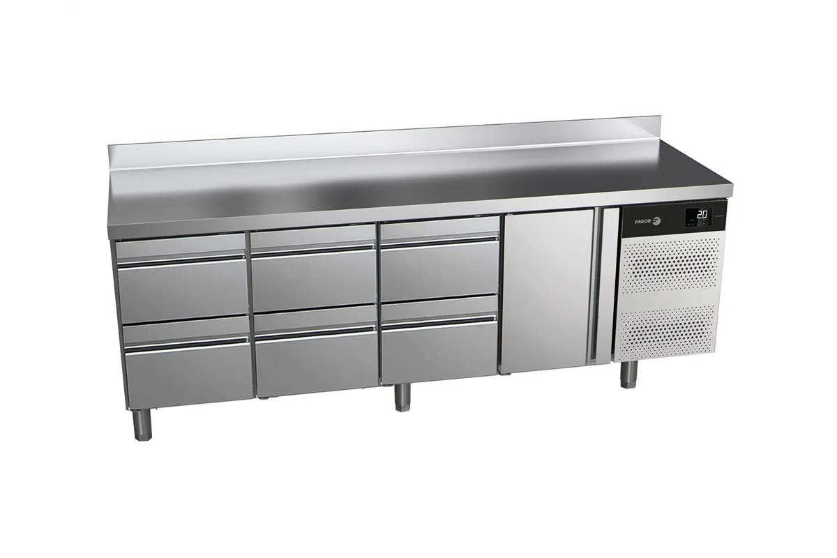 Stół chłodniczy ADVANCE z drzwiami i 6 szufladami 549L 2242x700x850mm Fagor ACP-4G HHHD