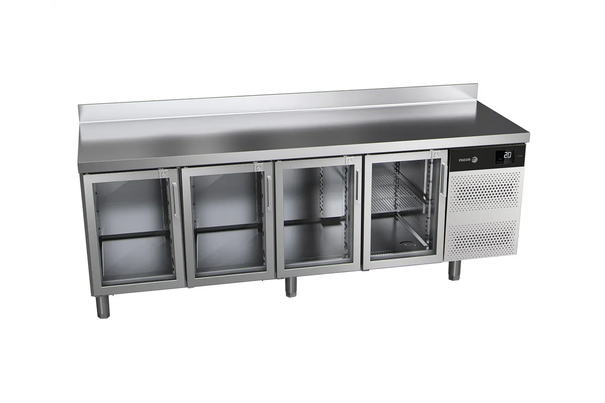 Stół chłodniczy ADVANCE z 4 szklanymi drzwiami 600L 2242x700x850mm Fagor ACP-4G GD
