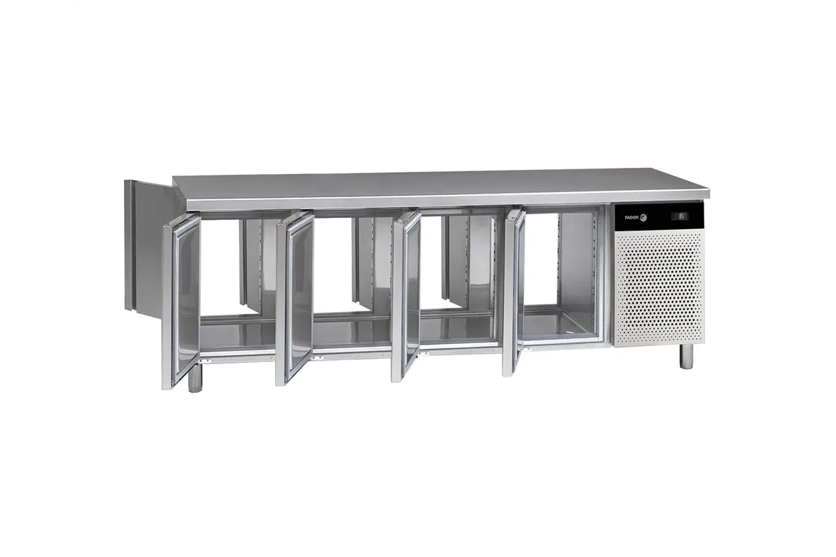 Stół chłodniczy CONCEPT przelotowy z 4+4 drzwiami 581L 2242x778x850mm Fagor CCPC-4G/C