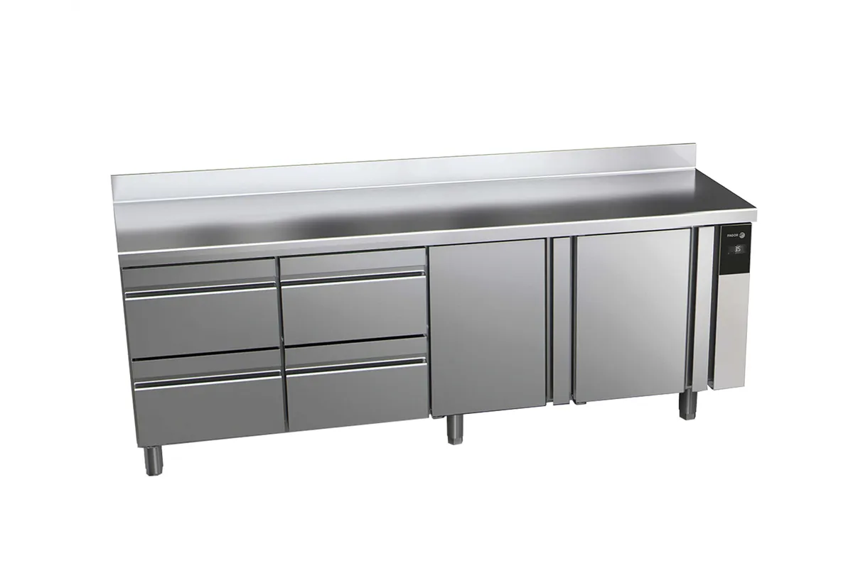 Stół chłodniczy CONCEPT z 2 drzwiami i 4 szufladami, bez agregatu 581L 1942x700x850mm Fagor CCP-4G/R HHDD