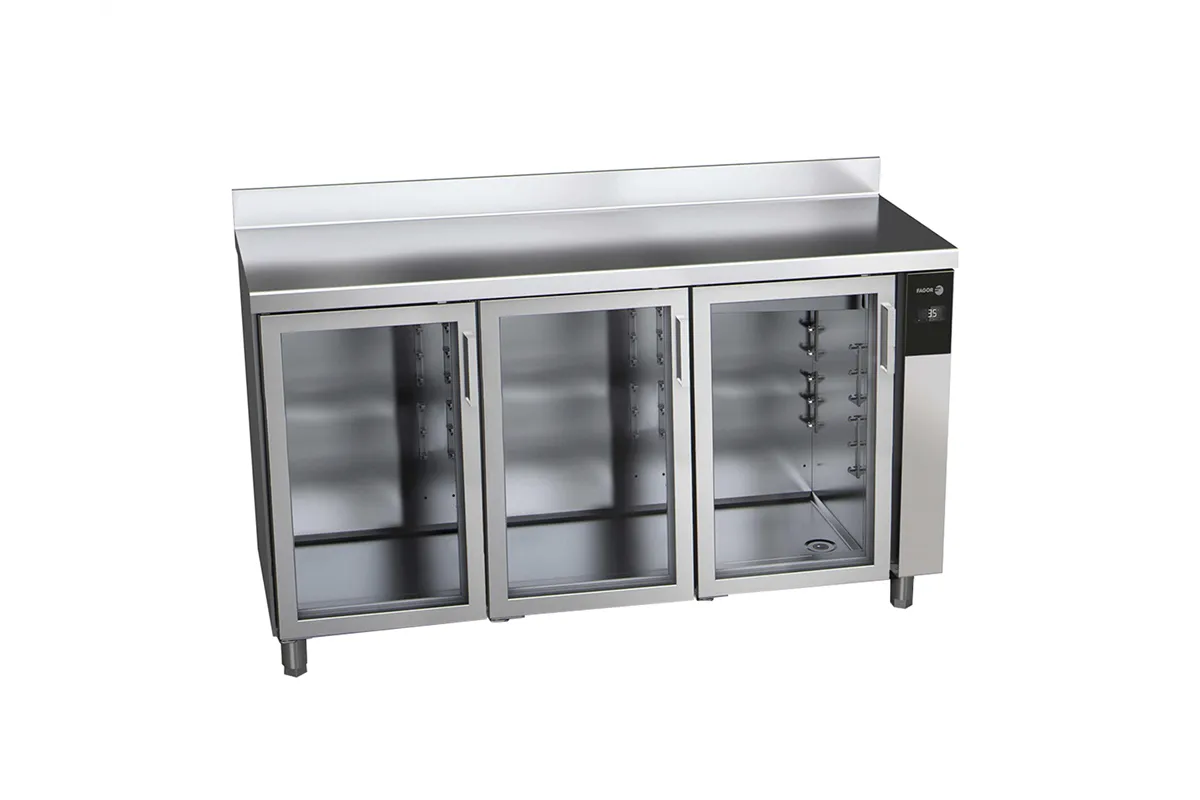 Stół chłodniczy CONCEPT z 3 szklanymi drzwiami, bez agregatu 428L 1492x700x850mm Fagor CCP-3G/R GD