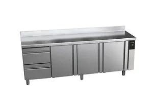 Stół chłodniczy SNACK z 3 drzwiami i 2 szufladami BEZ AGREGATU 564L 2242x600x850mm Fagor CCP-4S/R HDDD