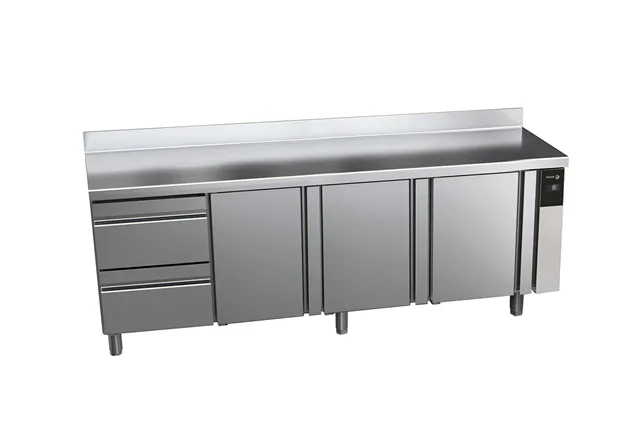 Stół chłodniczy SNACK z 3 drzwiami i 2 szufladami BEZ AGREGATU 564L 2242x600x850mm Fagor CCP-4S/R HDDD