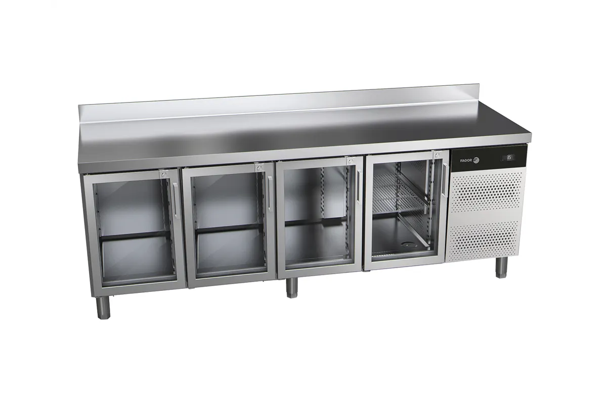 Stół chłodniczy SNACK z 4 szklanymi drzwiami 564L 2542x600x850mm Fagor CCP-4S GD