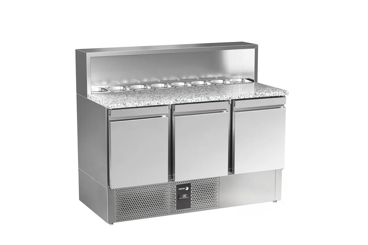 Stół sałatkowy do kanapek z 3 drzwiami 313L 1358x700x1140mm Fagor RPS-3GS