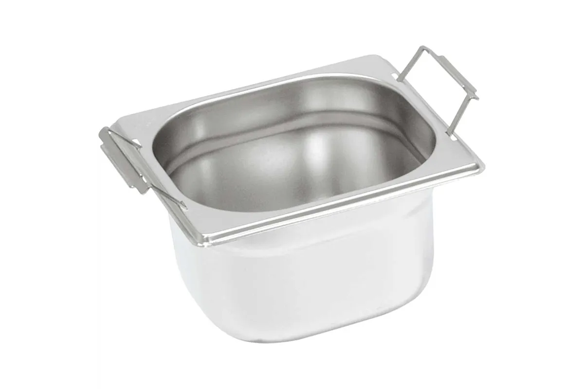 Pojemnik stalowy z uchwytami Basic, GN 1/6, H 200 mm Stalgast 136206