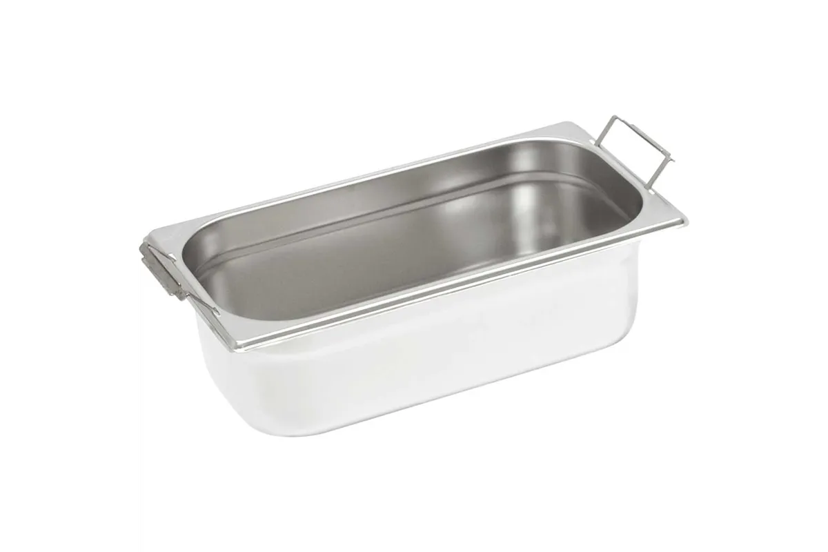 Pojemnik stalowy z uchwytami Basic, GN 1/3, H 200 mm Stalgast 133206