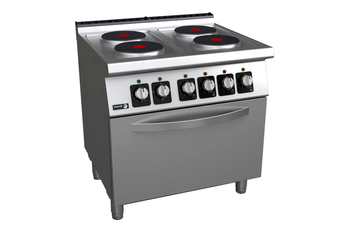 Kuchnia elektryczna z piekarnikiem elektrycznym 4 płyty grzewcze 800x730x850 mm 16,4kW 400V Fagor C-E741