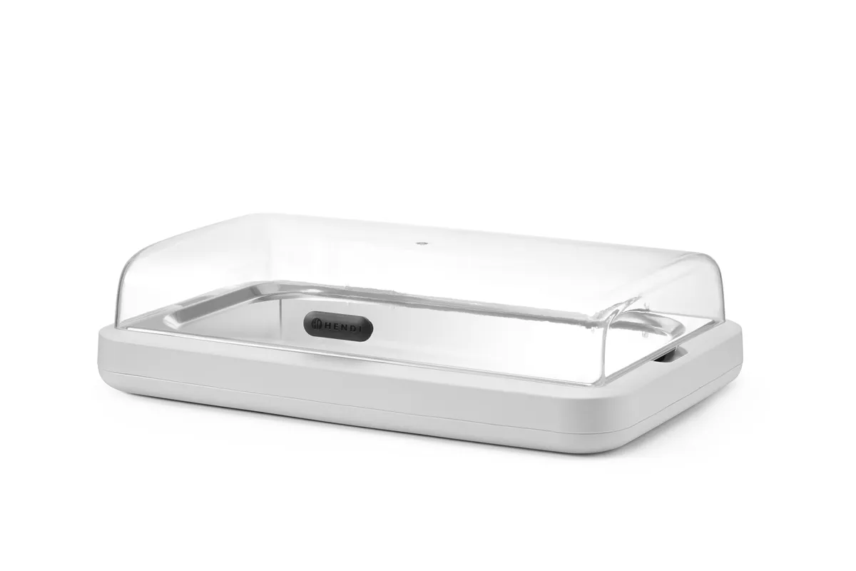 Witrynka chłodząca UNIQ, designed by Robert Bronwasser, GN 1/1, biały, 593x389x(H)147mm, Prostokątny Hendi 871911