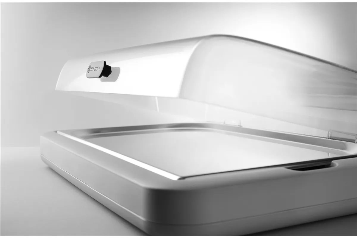 Witrynka chłodząca UNIQ, designed by Robert Bronwasser, GN 1/1, biały, 593x389x(H)147mm, Prostokątny Hendi 871911