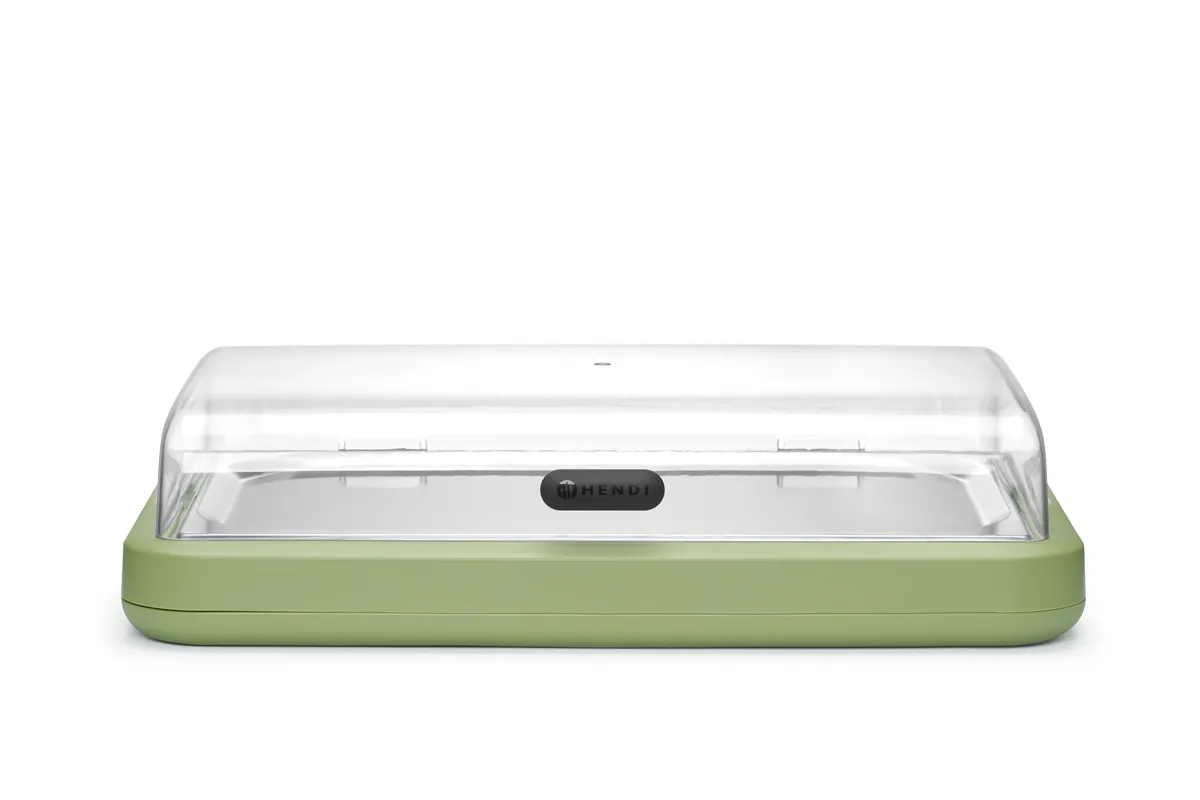 Witrynka chłodząca UNIQ, designed by Robert Bronwasser, GN 1/1, zielony, 593x389x(H)147mm, Prostokątny Hendi 871928